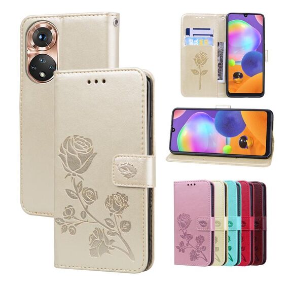 Per Honor X7/Play 30 Plus Custodia per telefono in pelle sintetica con flip in rilievo rosa (oro)