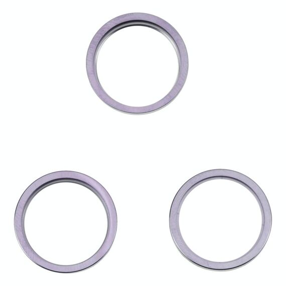 Per iPhone 14 Pro Max 3PCS Obiettivo di vetro della fotocamera posteriore Anello di protezione esterno in metallo (viola intenso)