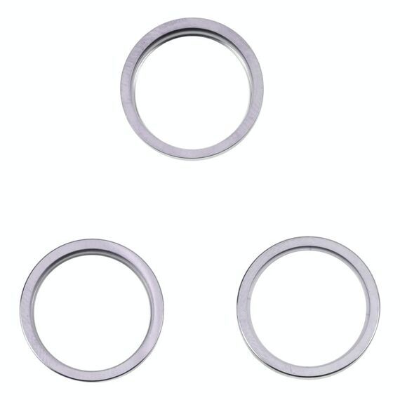 Per iPhone 14 Pro Max 3PCS Fotocamera Posteriore Obiettivo di Vetro Metallo Esterno Protector Hoop Ring (Grigio)