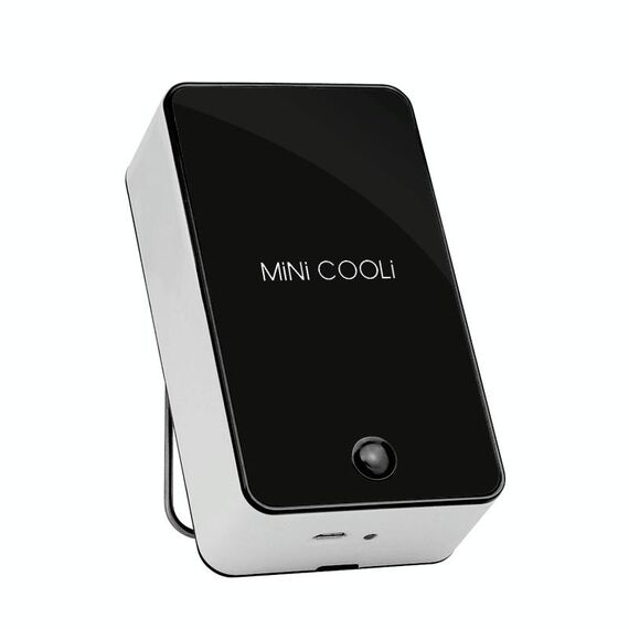 Ventola di aria condizionata USB portatile con supporto (nero)