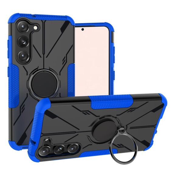 Per Samsung Galaxy S23 5G Armor Bear Custodia antiurto per PC + TPU con anello (blu)