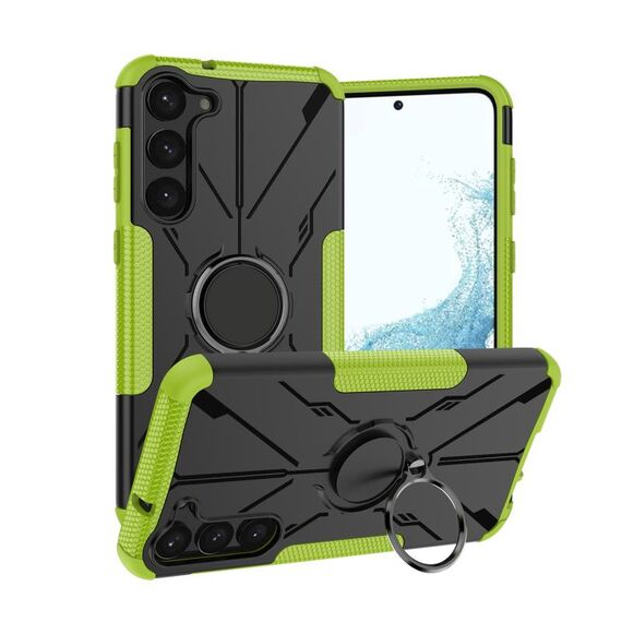 Per Samsung Galaxy S23+ 5G Armor Bear Custodia antiurto per PC + TPU con anello (verde)
