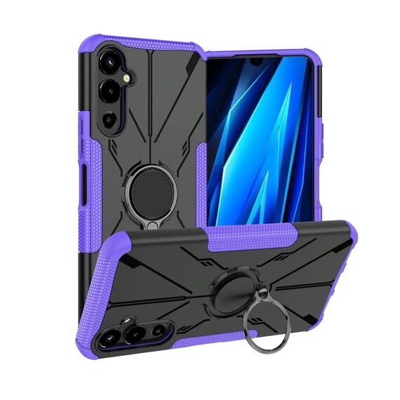 Per Tecno Pova 4 Armor Bear Custodia antiurto per PC + TPU con anello (viola)