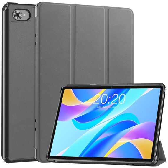 Per Teclast M40 Plus Custodia per tablet in pelle Custer Pure Color 3-Fold (grigio)