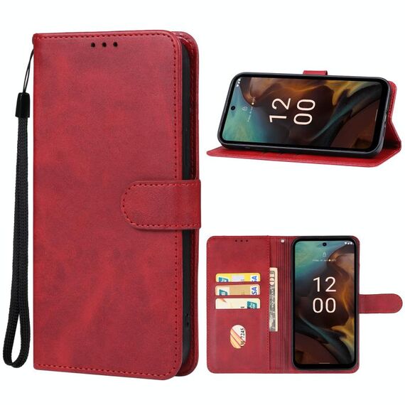 Custodia per cellulare in pelle per Nokia XR21 (rossa)