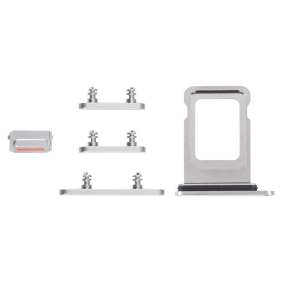 Vassoio SIM Card + Vassoio SIM Card + Tasti Laterali per iPhone 14 Pro (Argento)