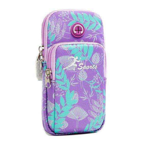 B062 Piccola borsa da braccio per telefono cellulare da corsa Borsa da polso per fitness sportivo (viola colorato)