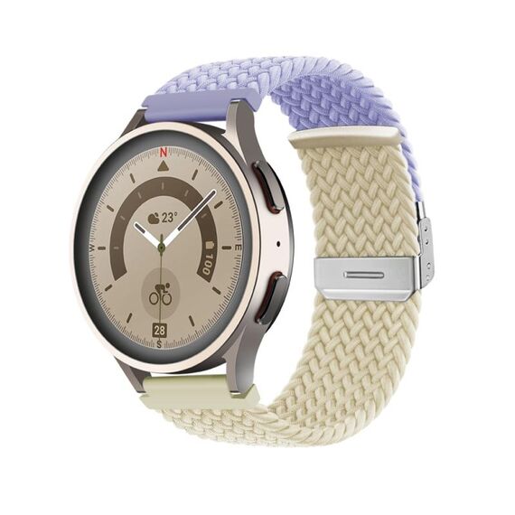 Cinturino per orologio in nylon intrecciato con fibbia da 20 mm (luce stellare viola)