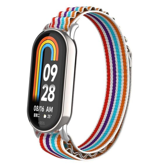 Per Xiaomi Mi Band 8 cinturino in nylon con anello in metallo (argento + colorato)