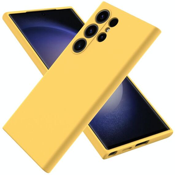Per Samsung Galaxy S24 Ultra 5G Custodia in silicone liquido a colori (giallo)
