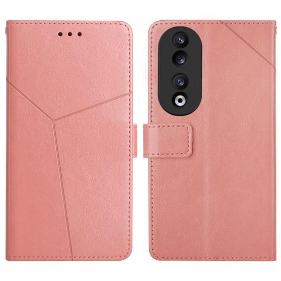 Per Honor 90 Custodia in pelle con motivo a forma di Y (rosa)