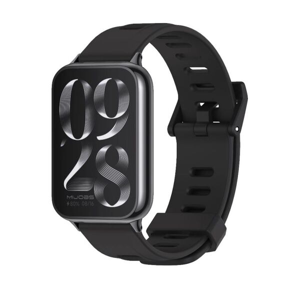 Per Xiaomi Mi Band 8 Pro Mijobs cinturino in silicone traspirante con foro piatto (nero)