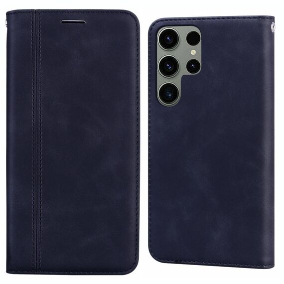 Custodia per telefono PU con vibrazione orizzontale magnetica ultra satinata per Samsung Galaxy S24 (Nero)