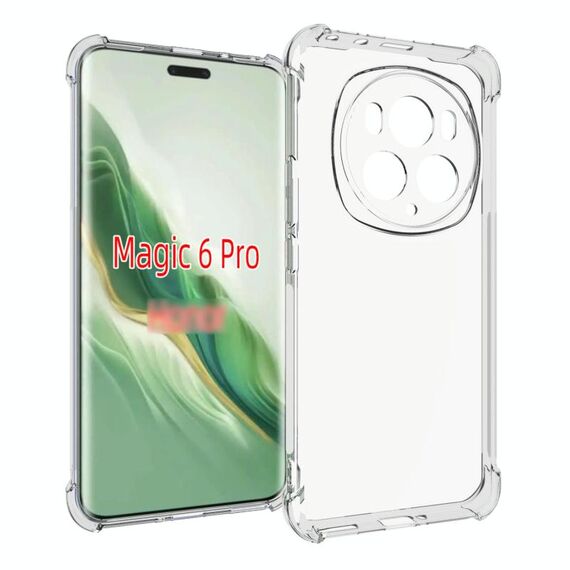 Per Honor Magic6 Pro 5G Custodia per telefono in TPU ispessimento antiscivolo antiurto (trasparente)