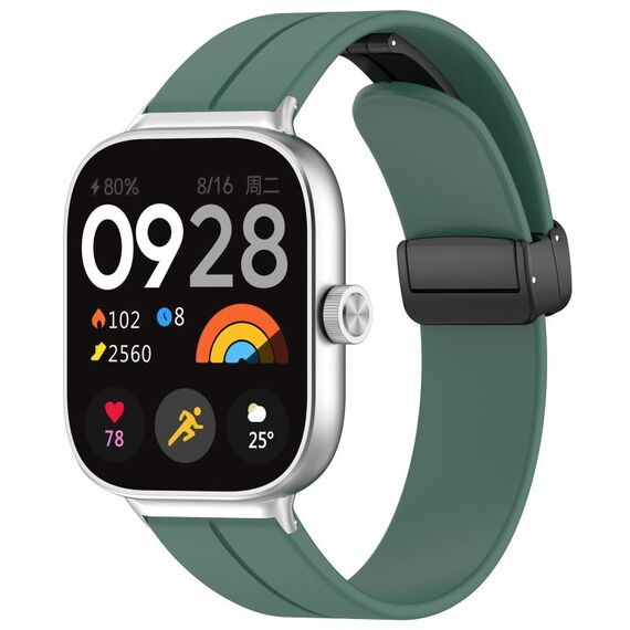 Per cinturino in silicone con fibbia magnetica pieghevole Xiaomi Mi Band 8 Pro (verde scuro)