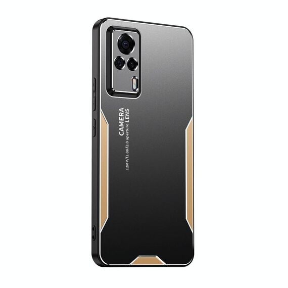 Custodia per telefono ibrida in metallo TPU per vivo S9e Blade Series (oro)