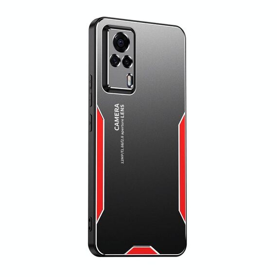 Custodia per telefono ibrida in metallo TPU per vivo S9e Blade Series (rossa)
