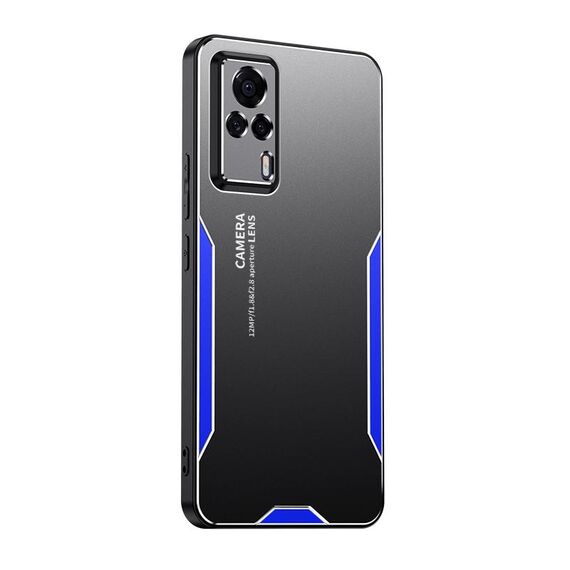 Custodia per telefono ibrida in metallo TPU per vivo S9e Blade Series (blu)