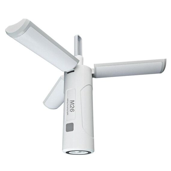 Lampada portatile pieghevole da 3500mAh M26 Lampada portatile a tripla foglia con gancio Torcia esterna Lampada da campeggio multifunzionale
