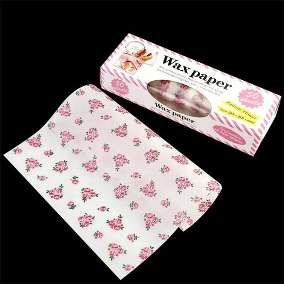 50 fogli/confezione carta da imballaggio per alimenti carta cerata da forno rivestimenti impermeabili antigrasso, specifiche: rosa