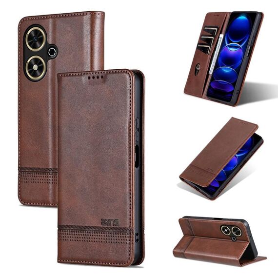Per Honor Play 50/Play 50m 5G AZNS custodia magnetica in pelle di vitello con vibrazione (marrone scuro)