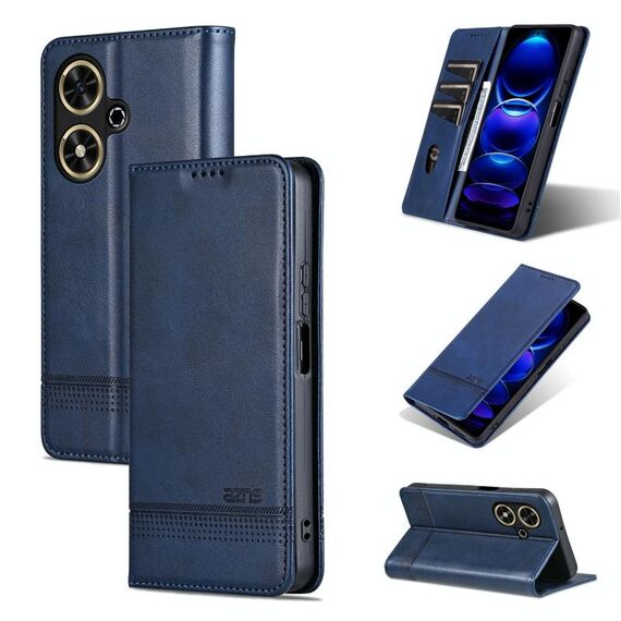 Per Honor Play 50/Play 50m 5G AZNS custodia magnetica in pelle di vitello con vibrazione (blu scuro)