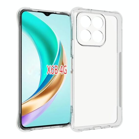 Per Honor X6b Custodia per telefono in TPU antiurto antiscivolo e spessa (trasparente)