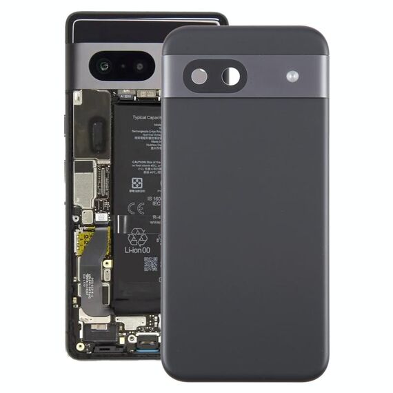 Per Google Pixel 8a Cover posteriore batteria originale con copriobiettivo fotocamera (nero)