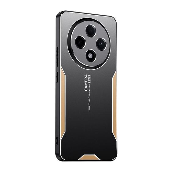 Per OPPO Reno12 F Blade Series Custodia per telefono ibrida in metallo TPU (oro)