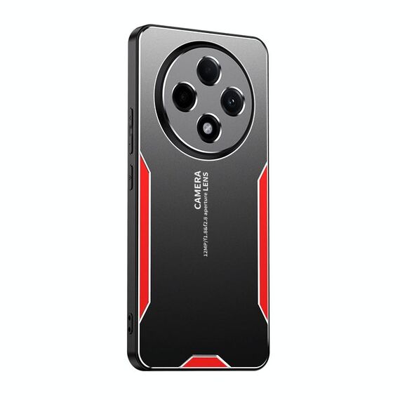 Per OPPO Reno12 F Blade Series Custodia per telefono ibrida in metallo TPU (rossa)