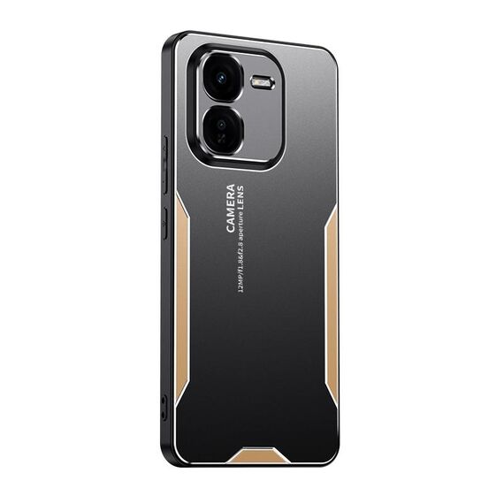 Custodia per telefono in metallo ibrido TPU per vivo iQOO Z9X Blade Series (oro)