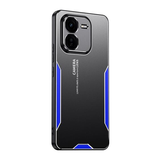 Per vivo iQOO Z9X Blade Series Custodia per telefono ibrida in metallo TPU (blu)