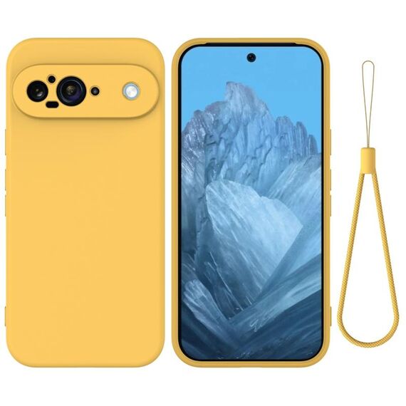 Per Google Pixel 9 Custodia antiurto in silicone liquido Pure Color (giallo)