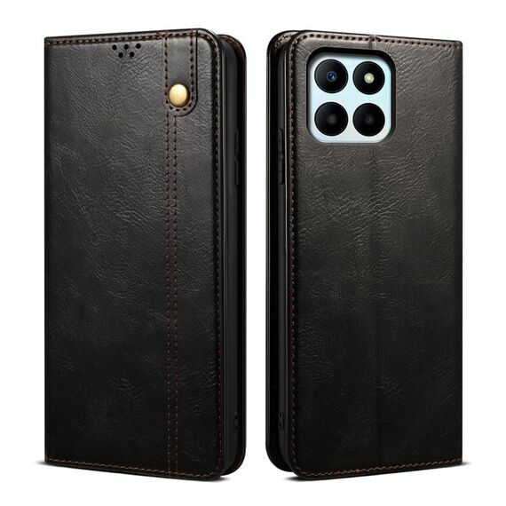 Per Honor X6b 4G Global Oil Wax Crazy Horse Texture Custodia in pelle per telefono (nero)