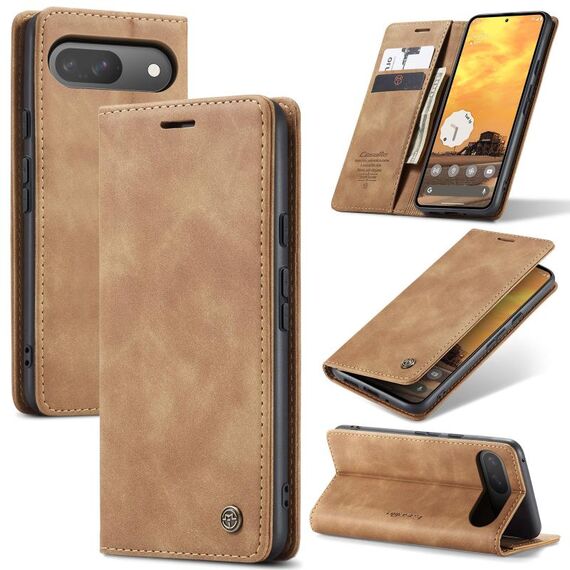Per Google Pixel 9 / 9 Pro CaseMe 013 Custodia in pelle con flip orizzontale multifunzionale (marrone)