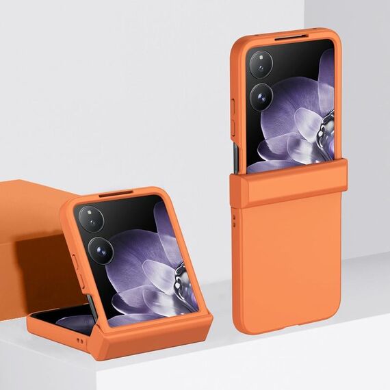 Per Xiaomi Mix Flip 3 in 1 Custodia per telefono in PC con effetto pelle (arancione)
