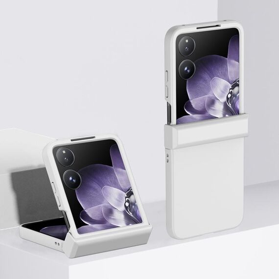 Per Xiaomi Mix Flip 3 in 1 Custodia per telefono in PC con effetto pelle (bianco)