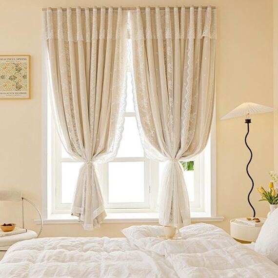 Tende autoadesive oscuranti alte da balcone per camera da letto, installazione senza perforazione, 1,3 x 2 m (colore crema)
