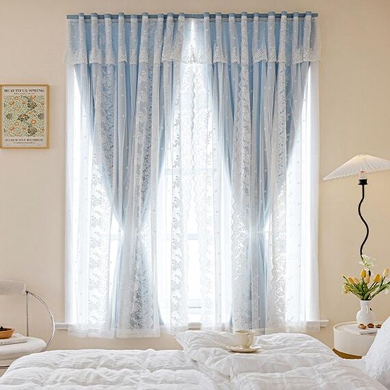 2 x 1,8 m Tende autoadesive oscuranti alte per balcone camera da letto senza perforazione (azzurro cielo)