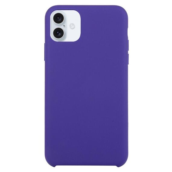 Custodia per telefono in silicone solido per iPhone 16 Plus (viola scuro)