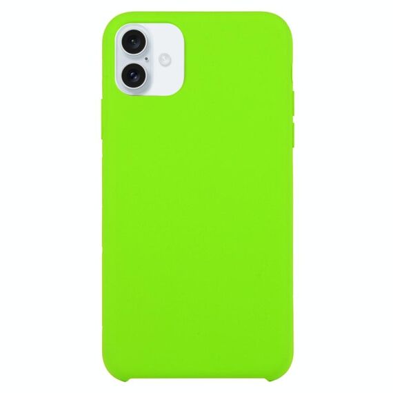 Custodia in silicone solido per iPhone 16 (verde chiaro)
