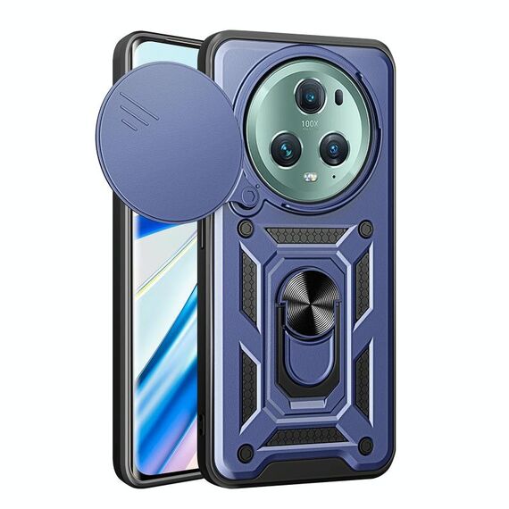 Per Honor Magic5 Pro Custodia per fotocamera scorrevole TPU+PC Custodia per telefono (blu)