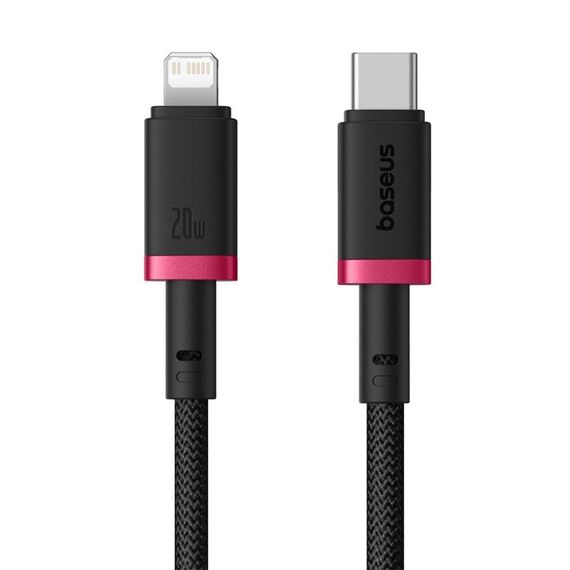 Cavo di ricarica rapida Baseus Dura Series USB-C / Type-C a 8 pin 20 W, lunghezza: 1 m (rosso nero)