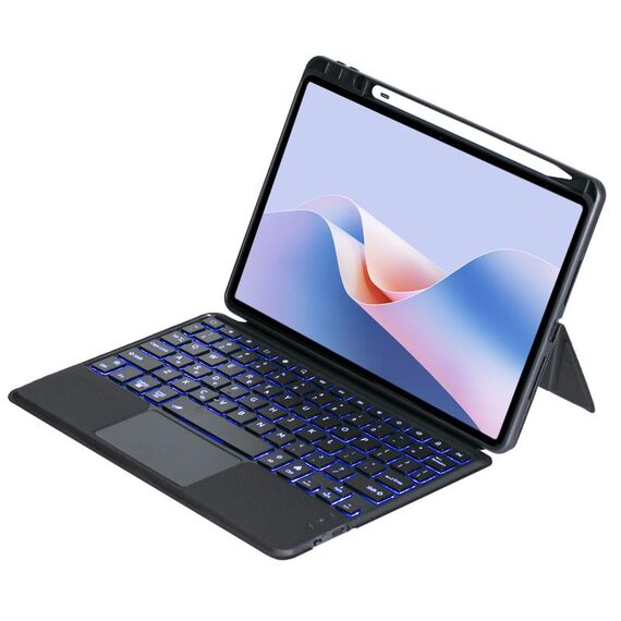 Per Huawei MatePad 11.5 S Custodia in pelle con tastiera Bluetooth retroilluminata staccabile con touchpad (nero)