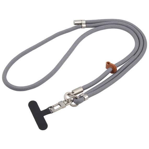 Fibbia in argento da 8 mm regolabile anti-smarrimento tracolla per cellulare cordino da collo (grigio scuro)