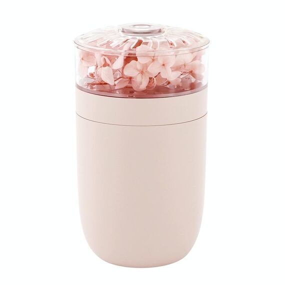 Umidificatore d'aria a forma di fiore da 230 ml, umidificatore per auto con luce ambientale colorata (rosa)