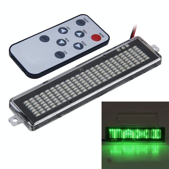 DC 12V LED per auto programmabile messaggio vetrina cartello scorrevole display illuminazione scheda con telecomando (luce verde)