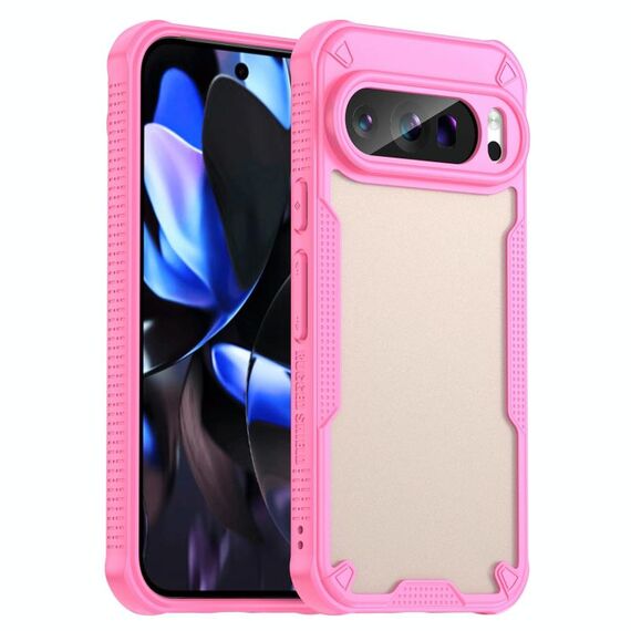 Per Google Pixel 9 Pro Armor Glaze PC Hybrid TPU Custodia per telefono (rosa)