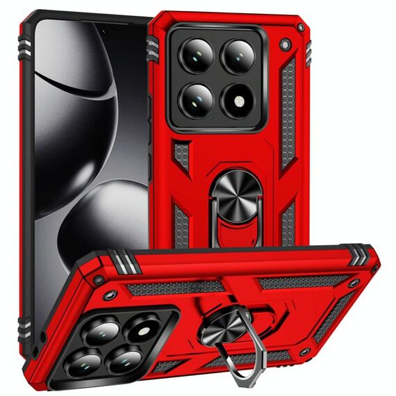 Per Xiaomi 14T Pro Custodia antiurto in TPU + PC con supporto (rosso)