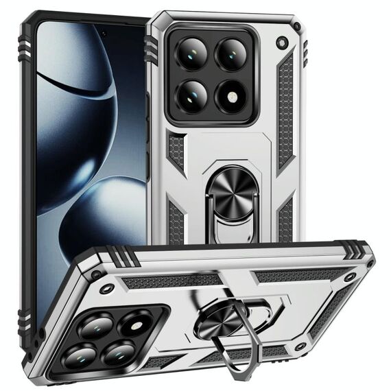Per Xiaomi 14T Custodia antiurto in TPU + PC con supporto (argento)